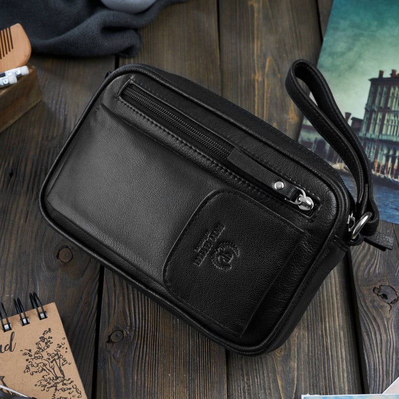 Pochette dragonne homme cuir noir – Kimo - PAOLO PERUZZI
