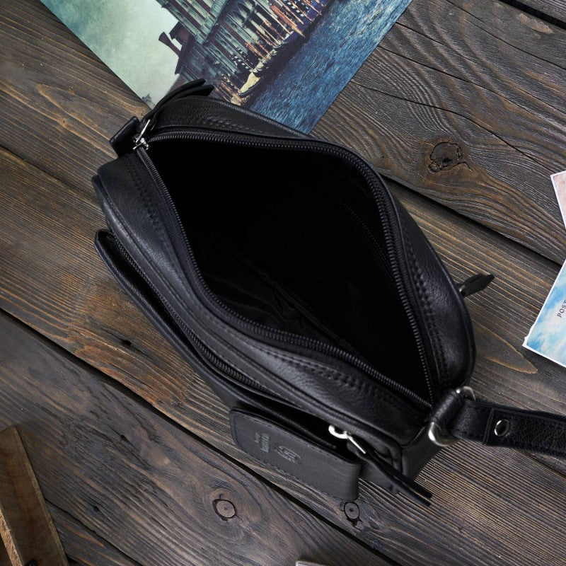 Pochette dragonne homme cuir noir – Kimo - PAOLO PERUZZI