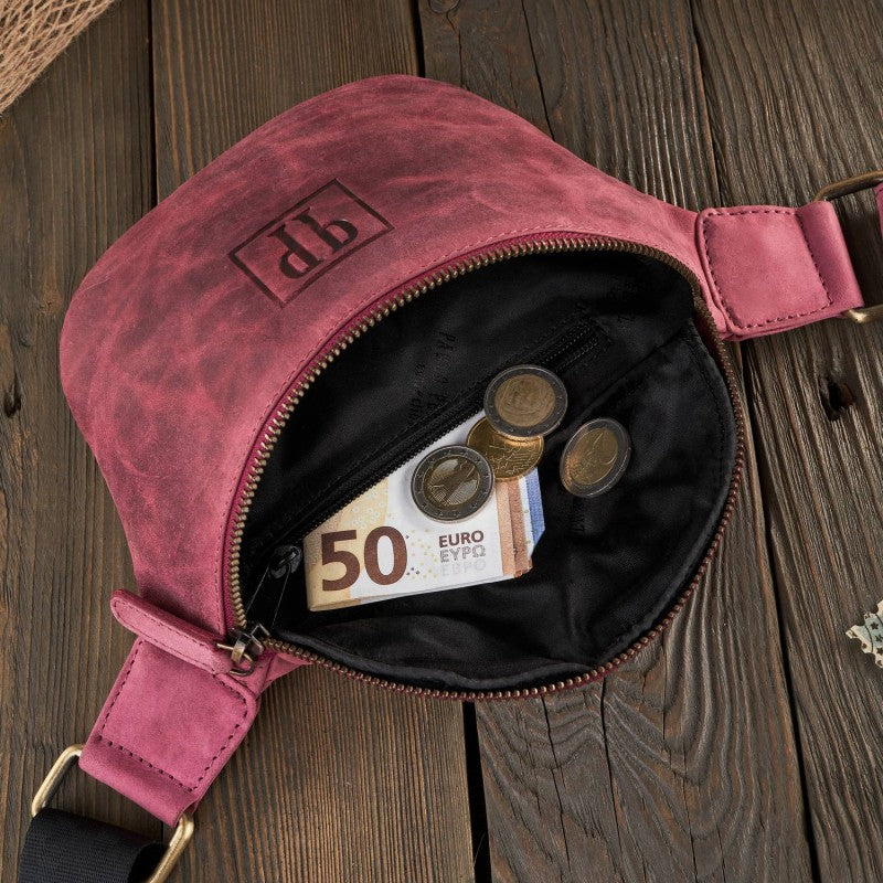 Belta - Sac banane femme en cuir vintage rose - PAOLO PERUZZI